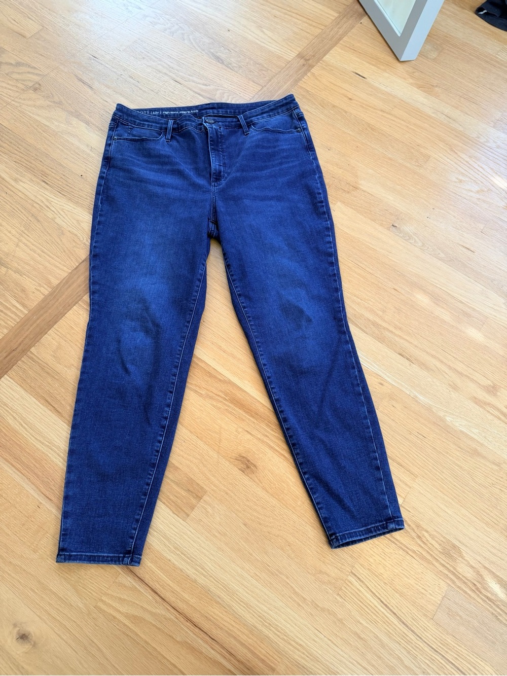 Ladies Size 12P "Talbots" High-Waist Jegging Ankle Dark Blue Skinny Jeans GUC